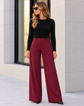 Pantalón MDM burdeos - frontal con top negro