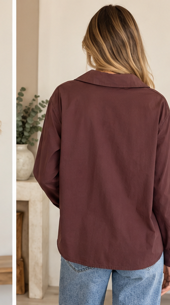 Blusa vino Aguadulce trasera