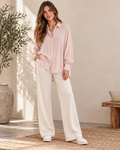 Camisa rosa empolvado - frontal