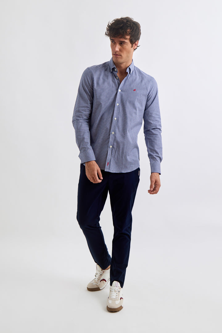 Camisa Williot Vichy marino - frontal cuerpo entero