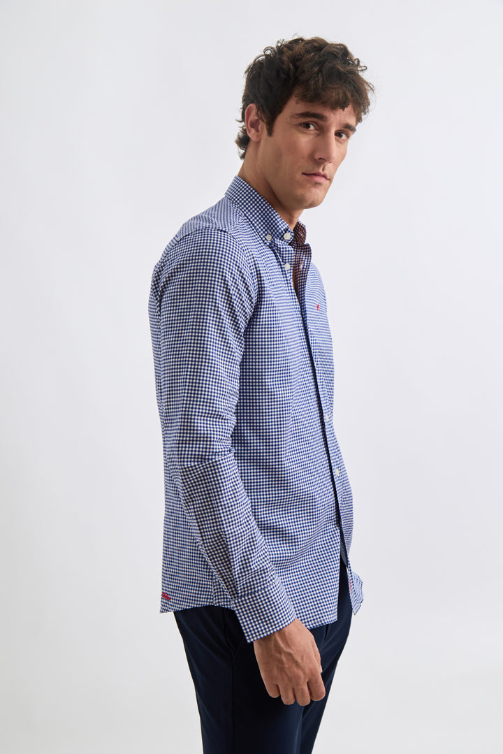Camisa Williot Vichy marino - lateral