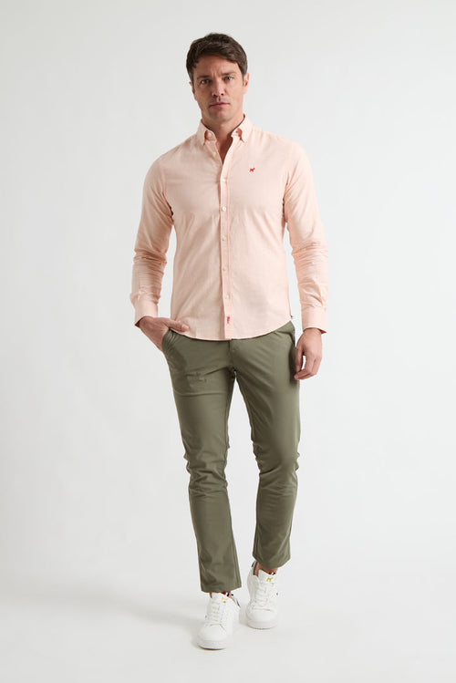 Camisa Williot Vichy Oxford naranja - cuerpo entero