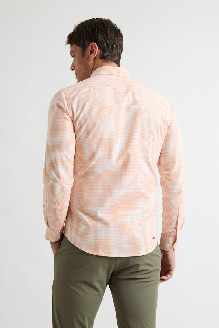Camisa Williot Vichy Oxford naranja - espalda