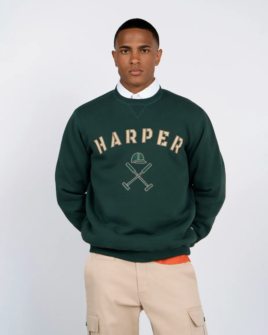 Sudadera Crew-Neck Retro Harper & Neyer Green Forest 2
