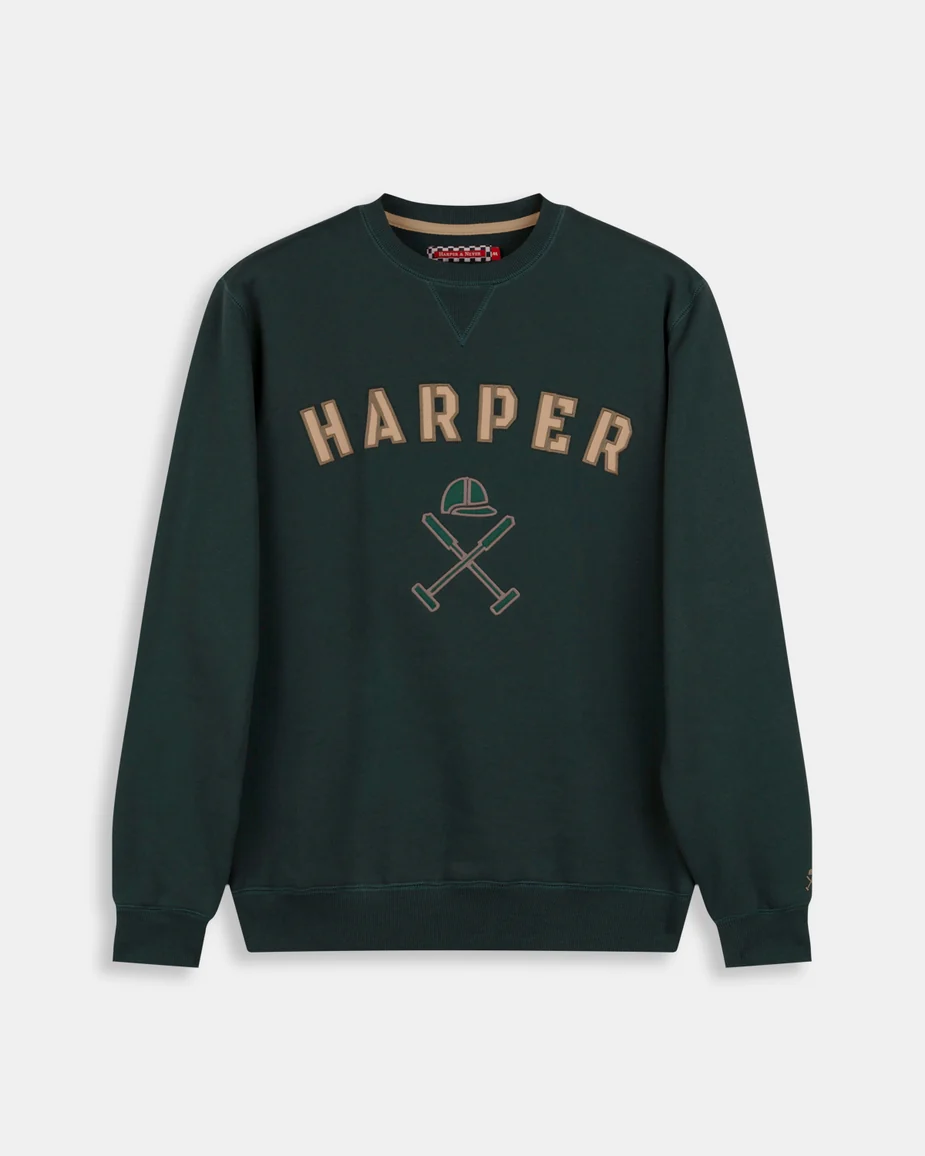 Sudadera Crew-Neck Retro Harper & Neyer Green Forest 4
