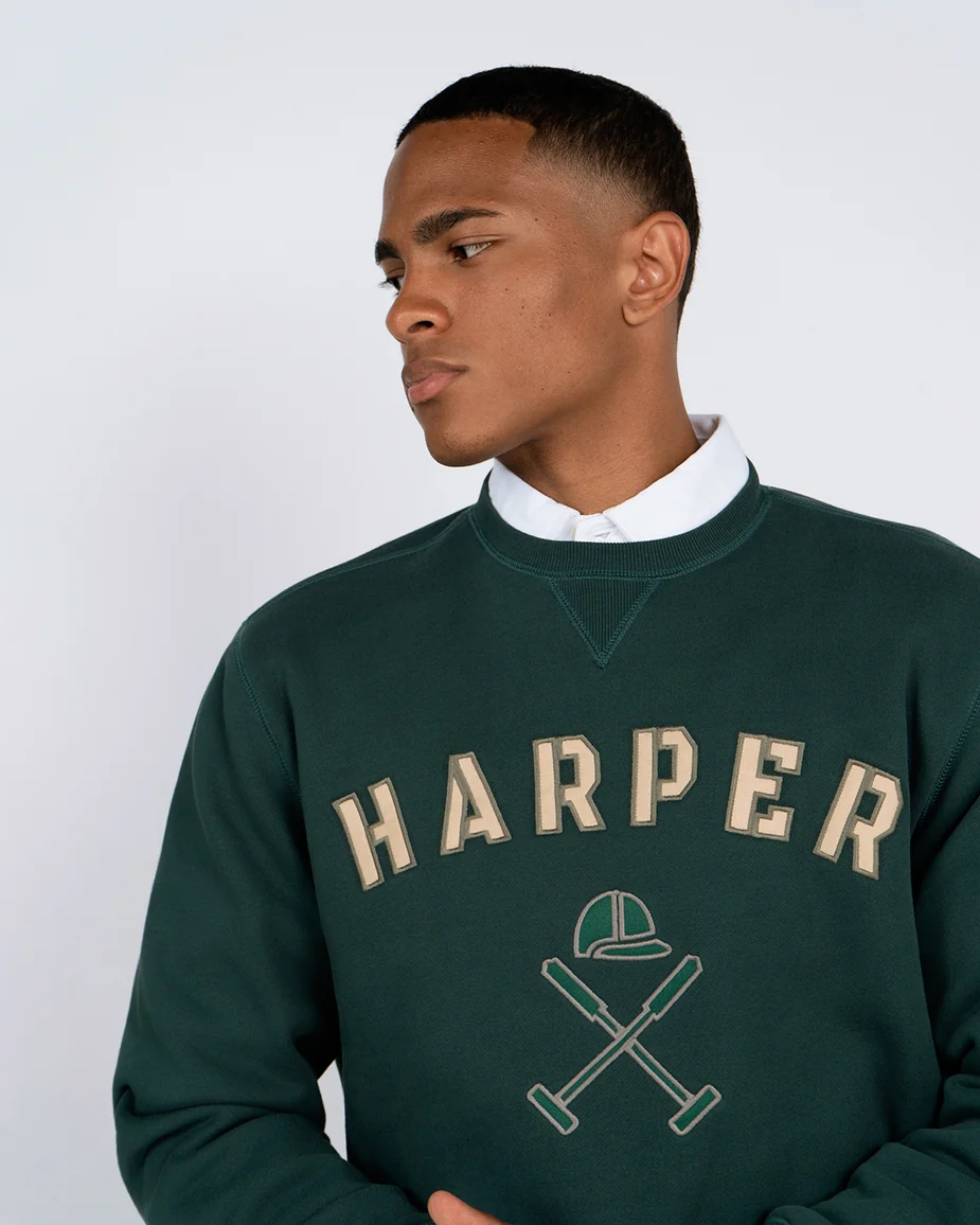 Sudadera Crew-Neck Retro Harper & Neyer Green Forest 6