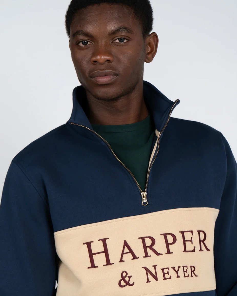 Sudadera Half Zipper Maryland Harper & Neyer Navy Blue 5