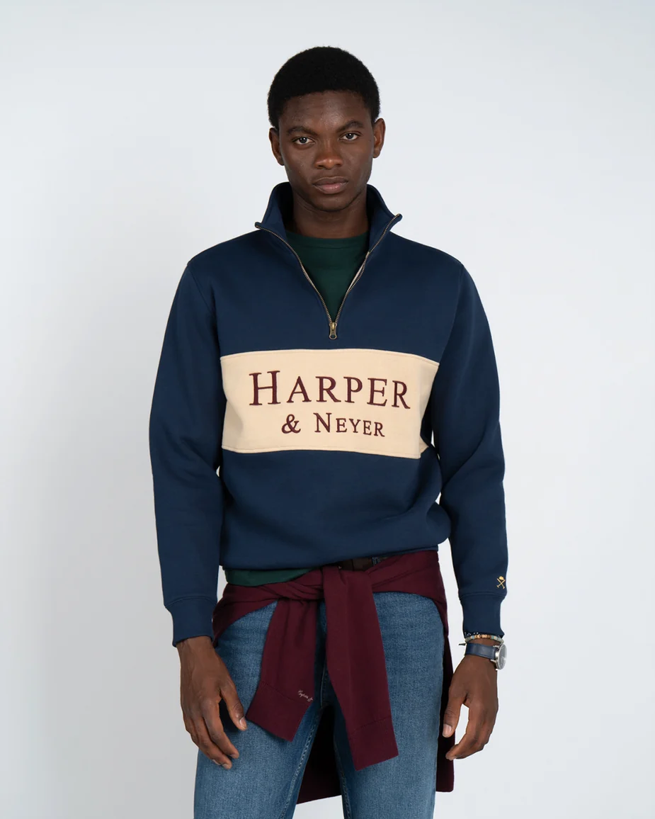 Sudadera Half Zipper Maryland Harper & Neyer Navy Blue 6