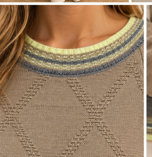 Jersey MDM camel con detalles gris y lima - detalle