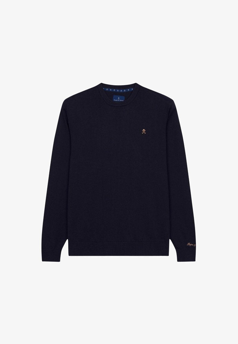Jersey R Neck Harper & Neyer Navy Blue - frontal
