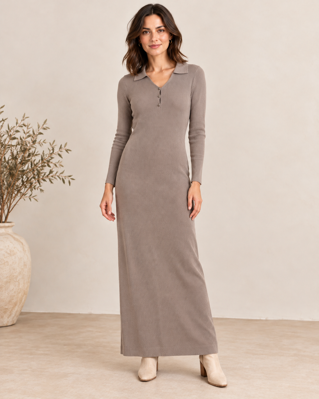 Vestido Tiffosi Narcisa topo frontal