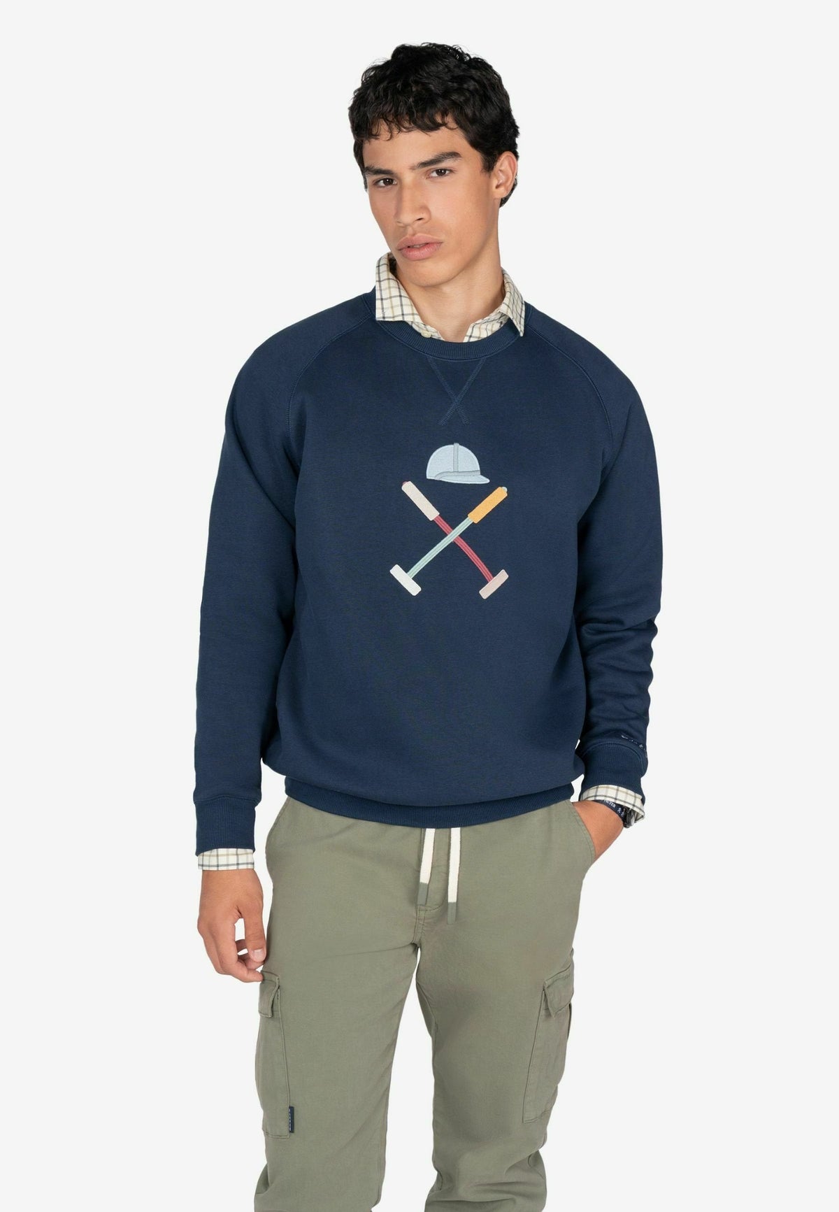 Sudadera Ranglan Vermont Harper & Neyer Dark Navy Blue - modelo