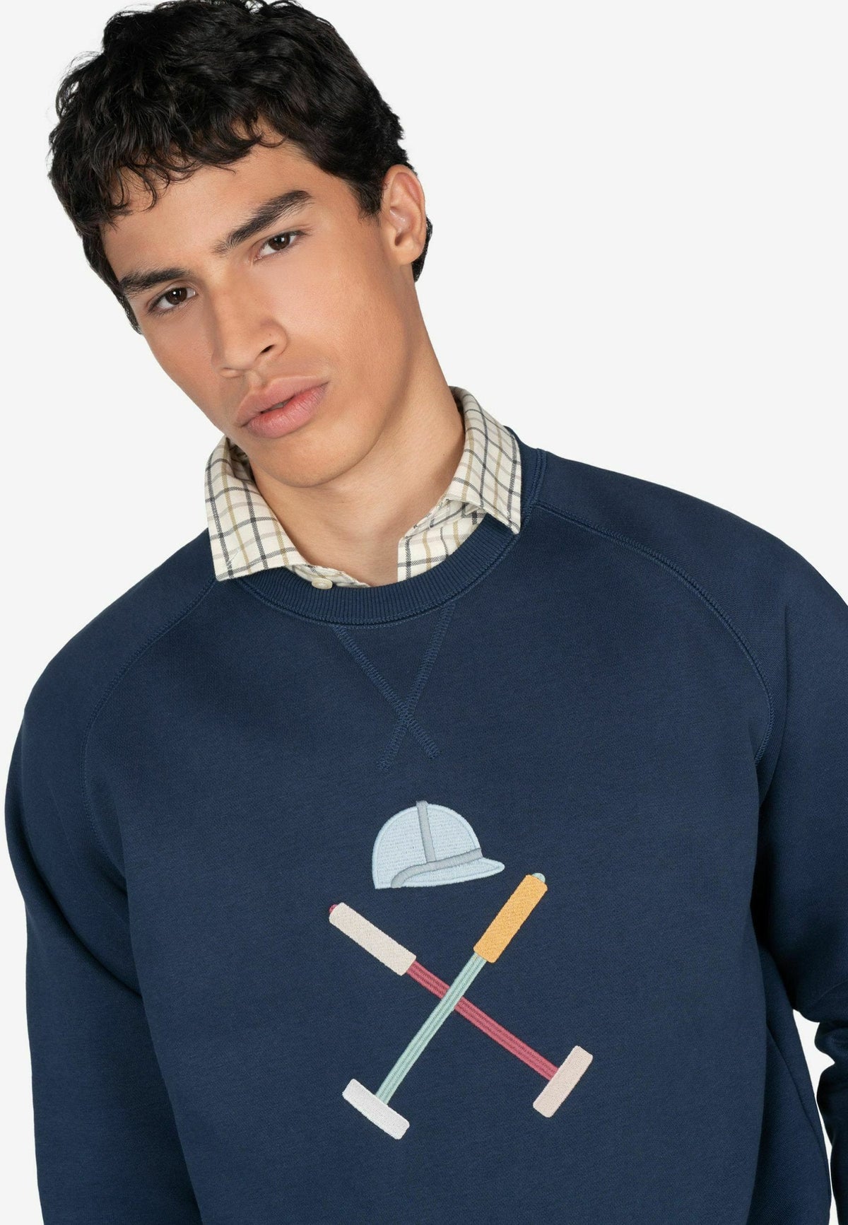 Sudadera Ranglan Vermont Harper & Neyer Dark Navy Blue - detalle