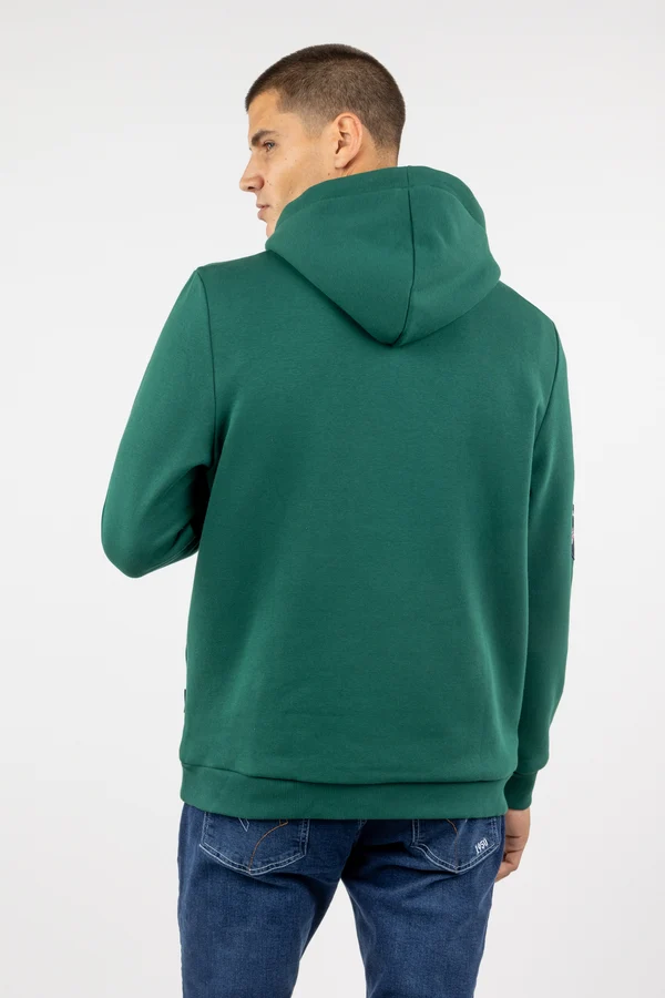Sudadera Canguro Parches Williot Verde Botella