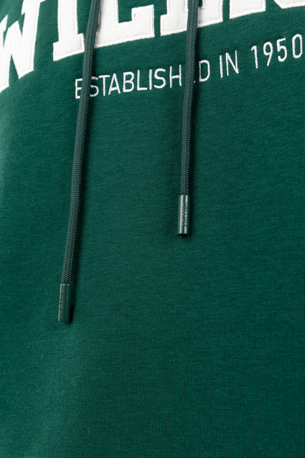 Sudadera Canguro Parches Williot Verde Botella
