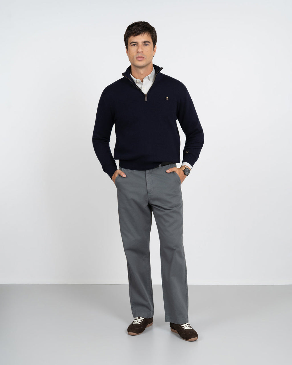 Jersey Zipper Villal Harper & Neyer Navy Blue - imagen 1