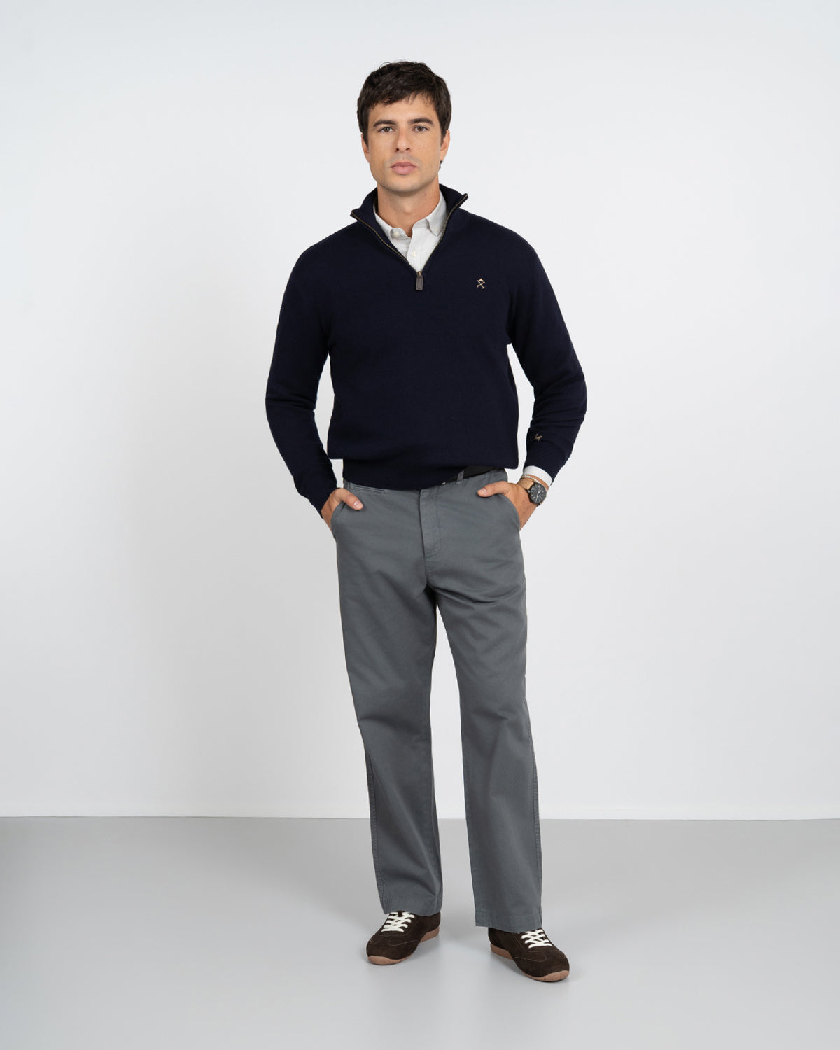 Jersey Zipper Villal Harper & Neyer Navy Blue - imagen 1