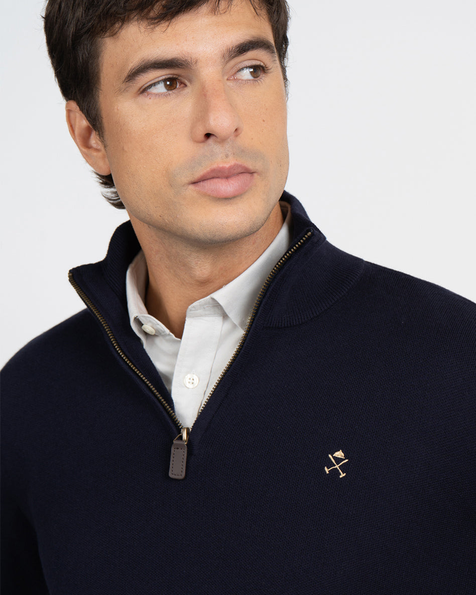 Jersey Zipper Villal Harper & Neyer Navy Blue - imagen 2